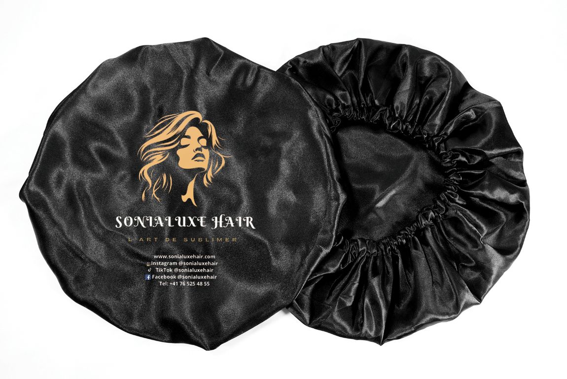 Bonnet en Satin Premium Sonia Luxe Hair - Protection et confort pour cheveux, idéal pour préserver l'hydratation et éviter les frisottis.